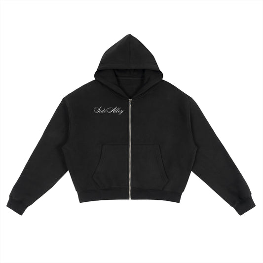 Side Alley Flower Zip Up Fleece