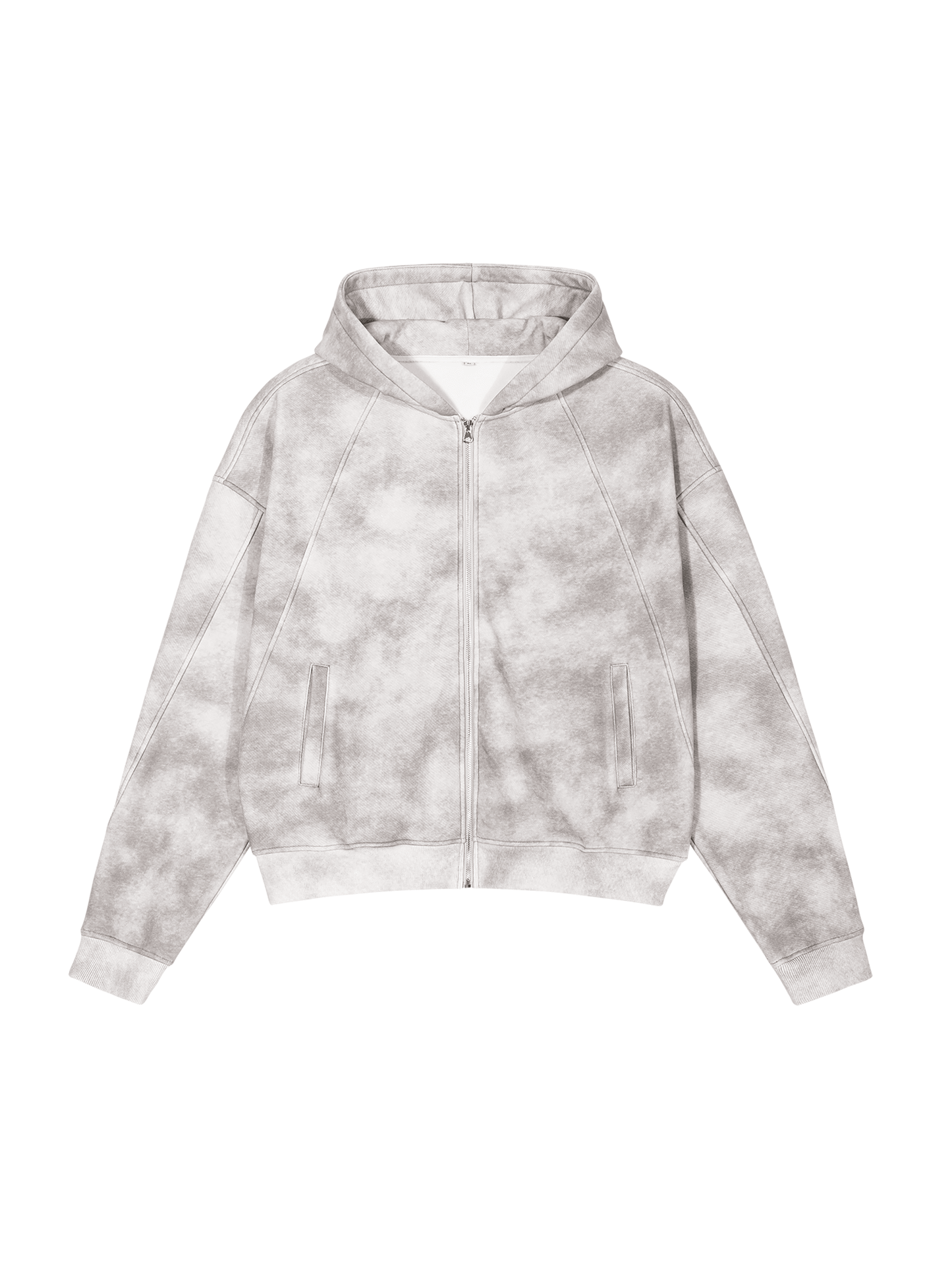 Dirty Washed Zip-Up Fleece Hoodie Side Alley
