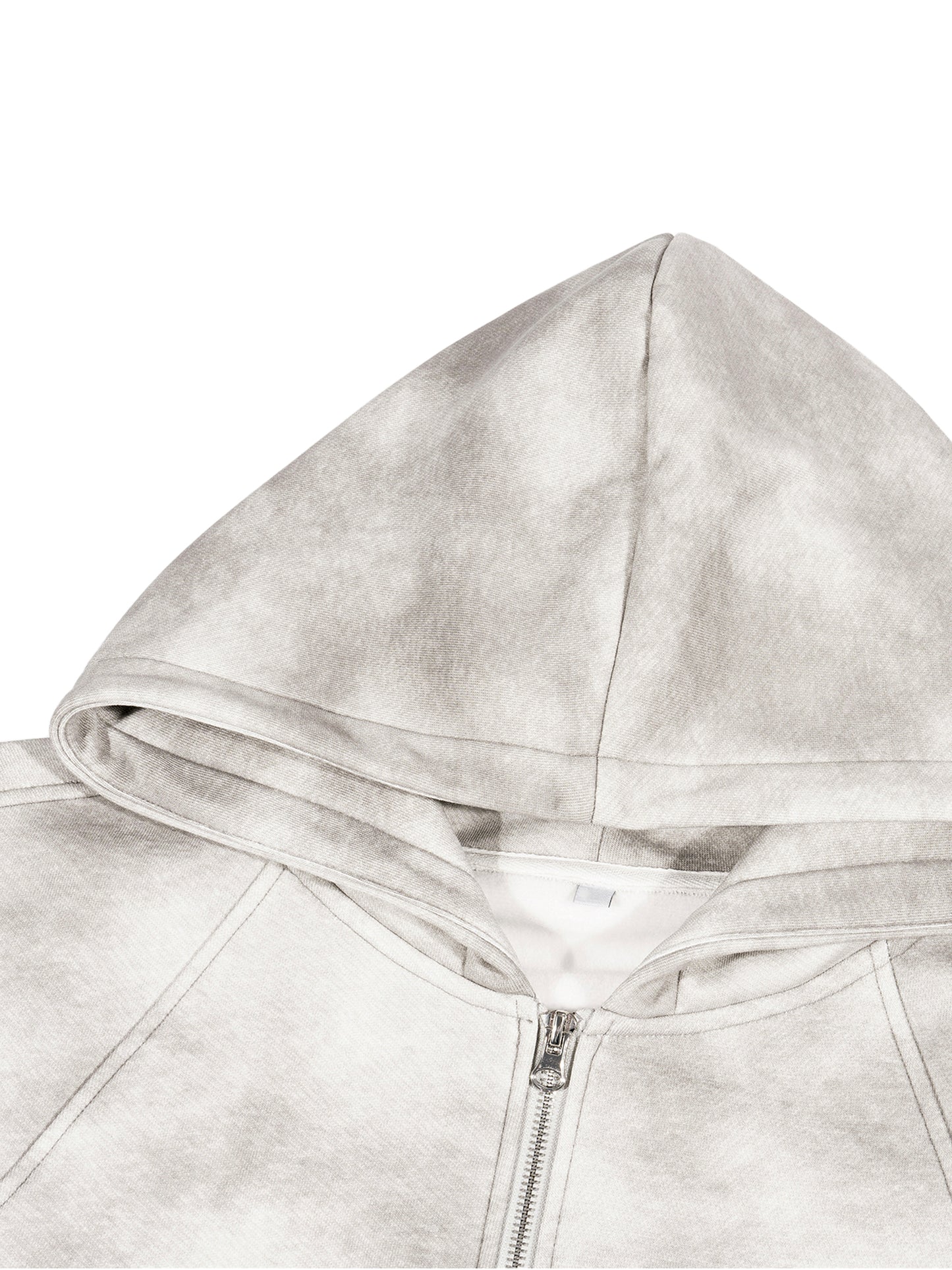 Dirty Washed Zip-Up Fleece Hoodie Side Alley